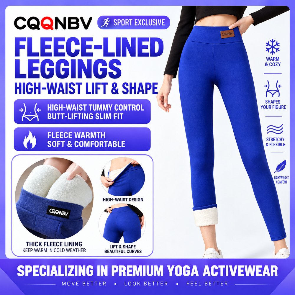 Fleece-Lined Leggings for Women, Thick Sherpa Thermal High-Waist Pencil Pants, Plus Size Available