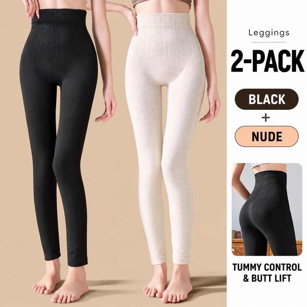 High-Waist Tummy Control Leggings, Seamless Butt-Lifting Base Layer for Women, Plus Size Available